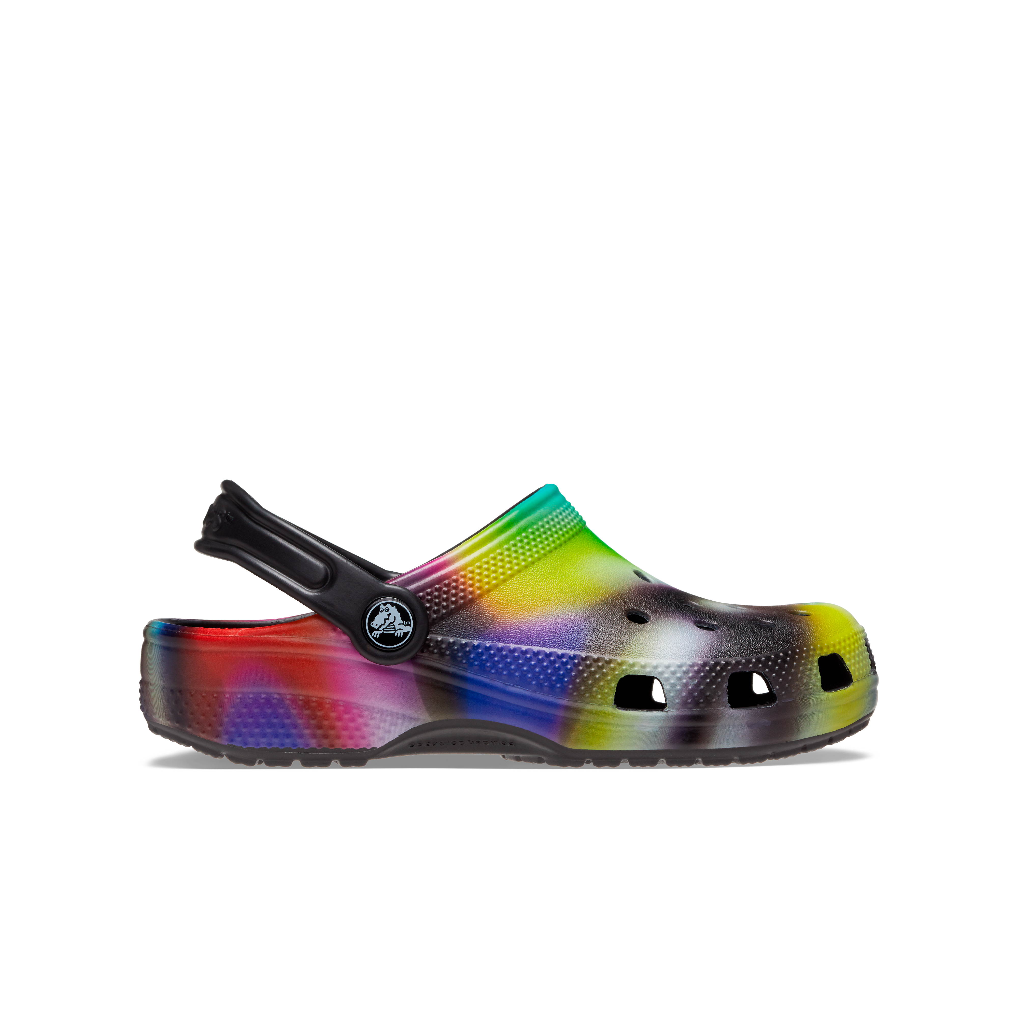 Black multi color online crocs